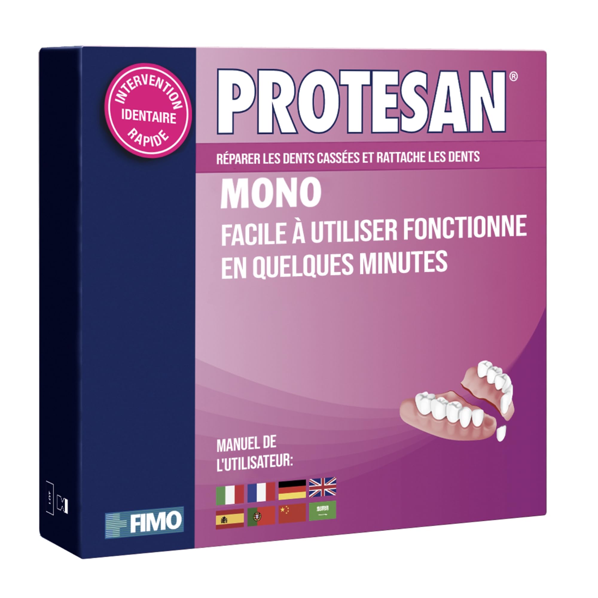 Protesan Mono - Réparateur pour dentiers cassés, fissurés ou sans une dent