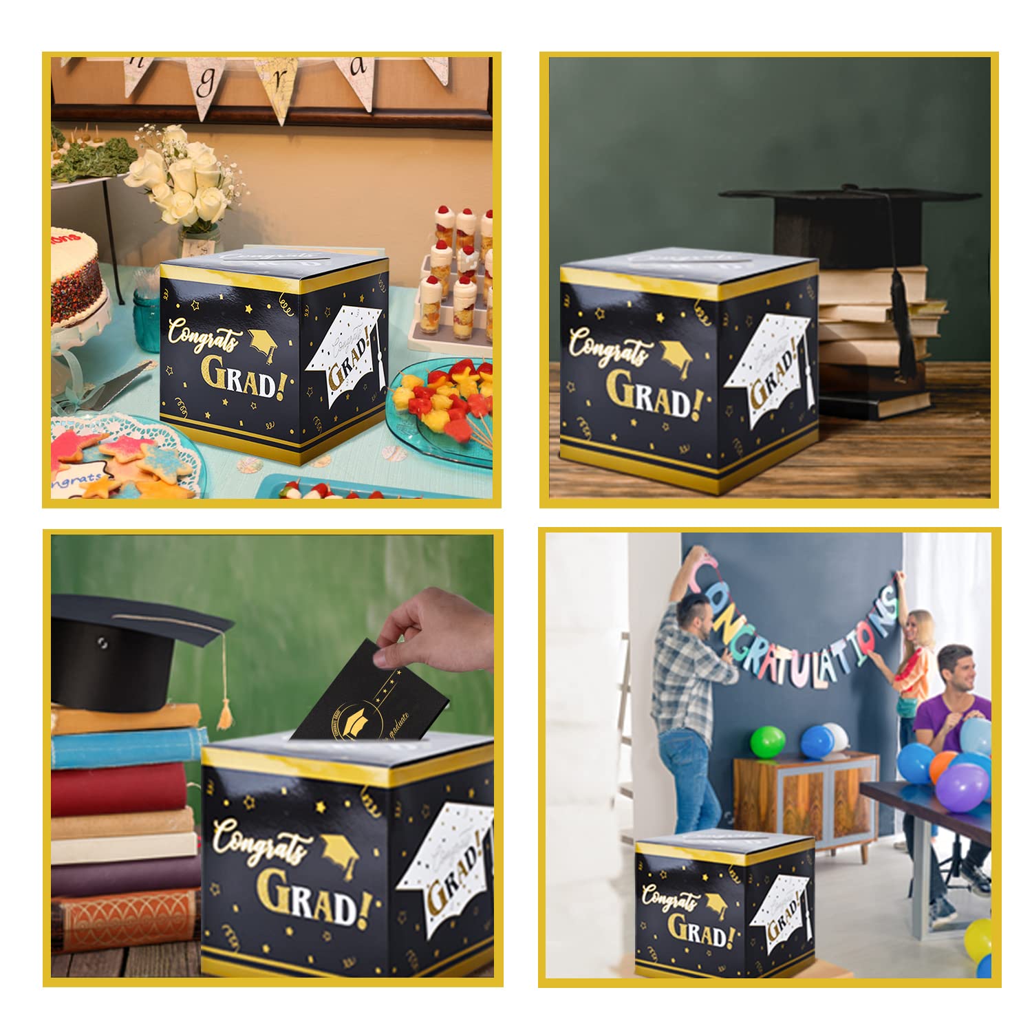 card box grad party Wooden Cards Box main image 1
