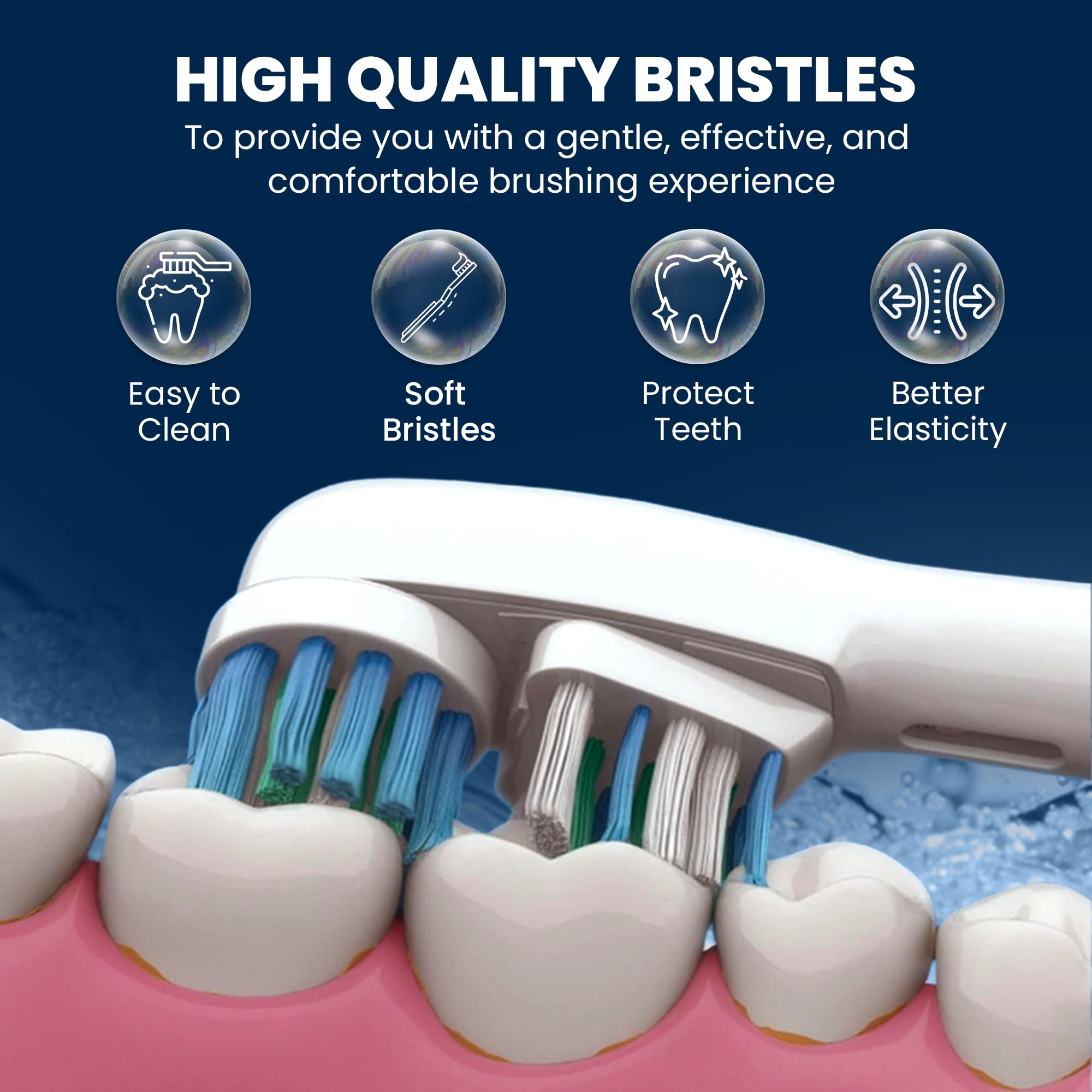 Kaymax 8 Pcs Toothbrush Heads for Oral B Electric Toothbrushes, Dual Clean Oral B Toothbrush Heads Compatible with Oral B Replacement Heads, Pro 500/1000/1500/3000/3757/5000/7000/7500/8000
