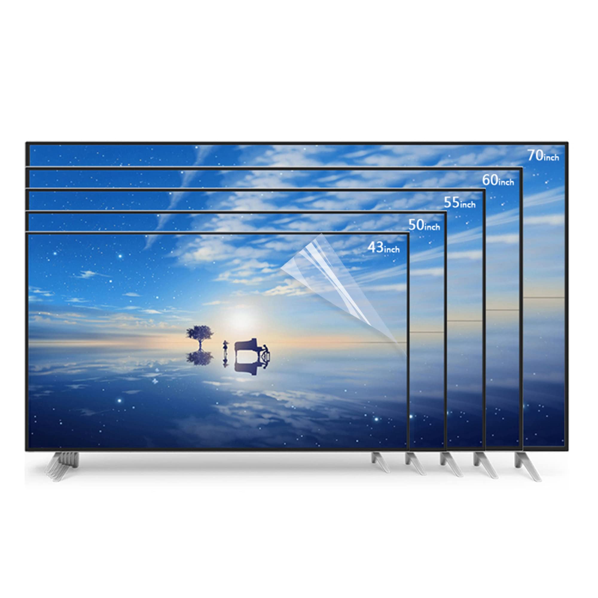 Protector de pantalla para televisor, Desde LCD, película antideslumbrante mate, filtro de monitor luz azul y radiación for interiores exteriores, antiarañazos, sin burbujas(60in1327x749mm)