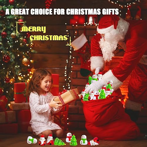 Miniatura 4 de Baaxxango 30 piezas de juguetes de Navidad para automóviles, mini juguetes de Navidad, regalos de fiesta de Navidad para premios de aula, recuerdos
