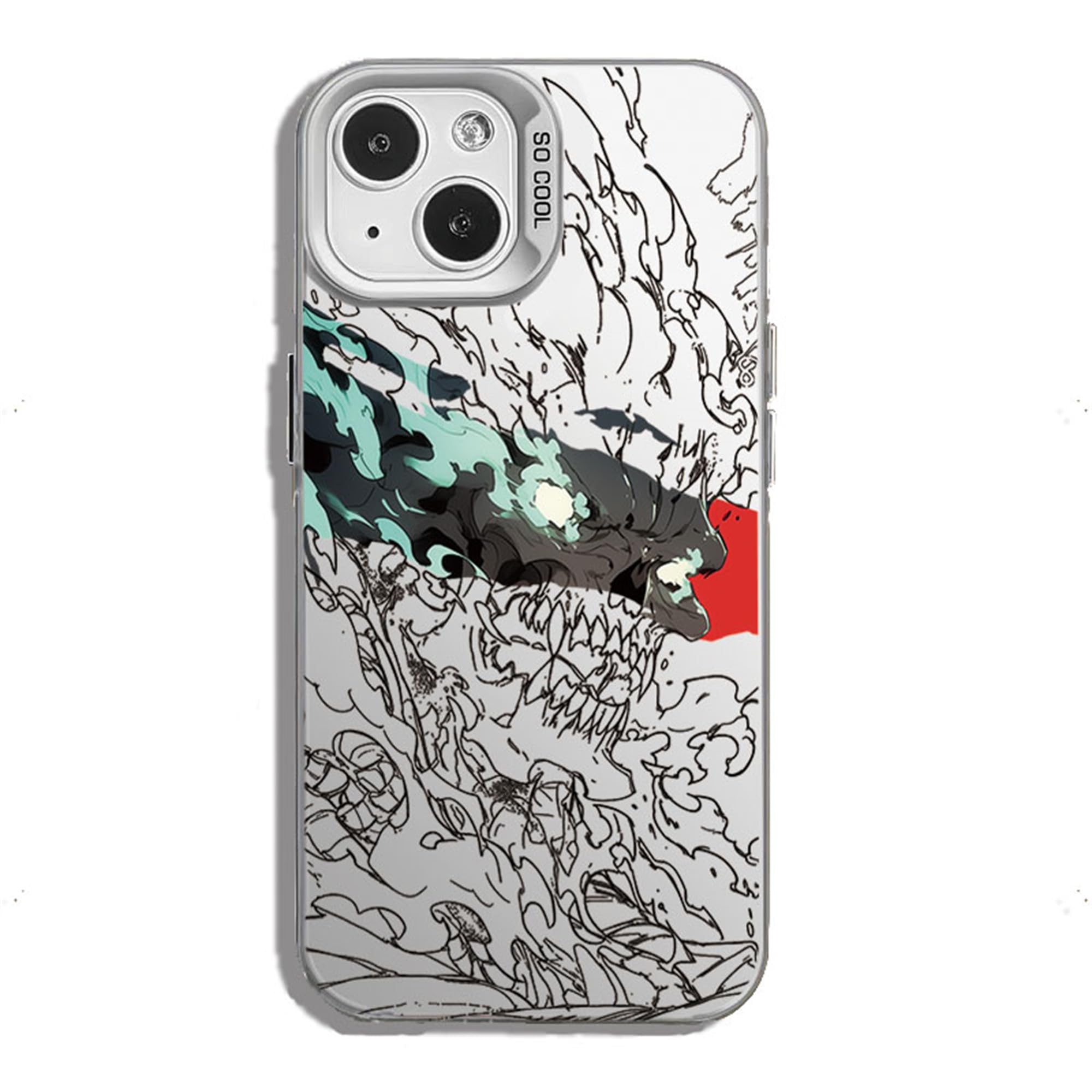 Kaiju No.Eight Phone Case Anime Protective Cover Compatible with iPhone 15/14/XS/XR/XS/Max/SE/Pro S20 2024 New Anime Merch (iPhone15Pro,White-B)