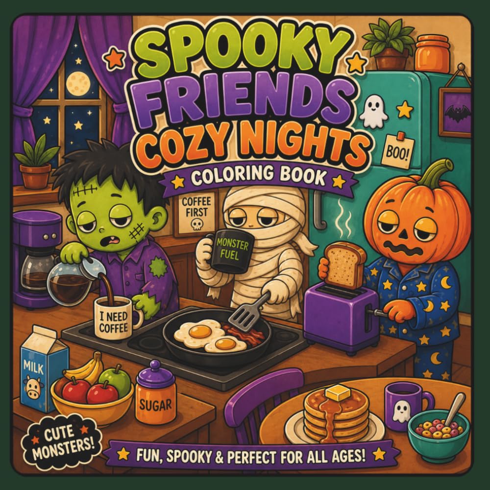 Spooky Friends Cozy Nights: Fun and Spooky Coloring Book