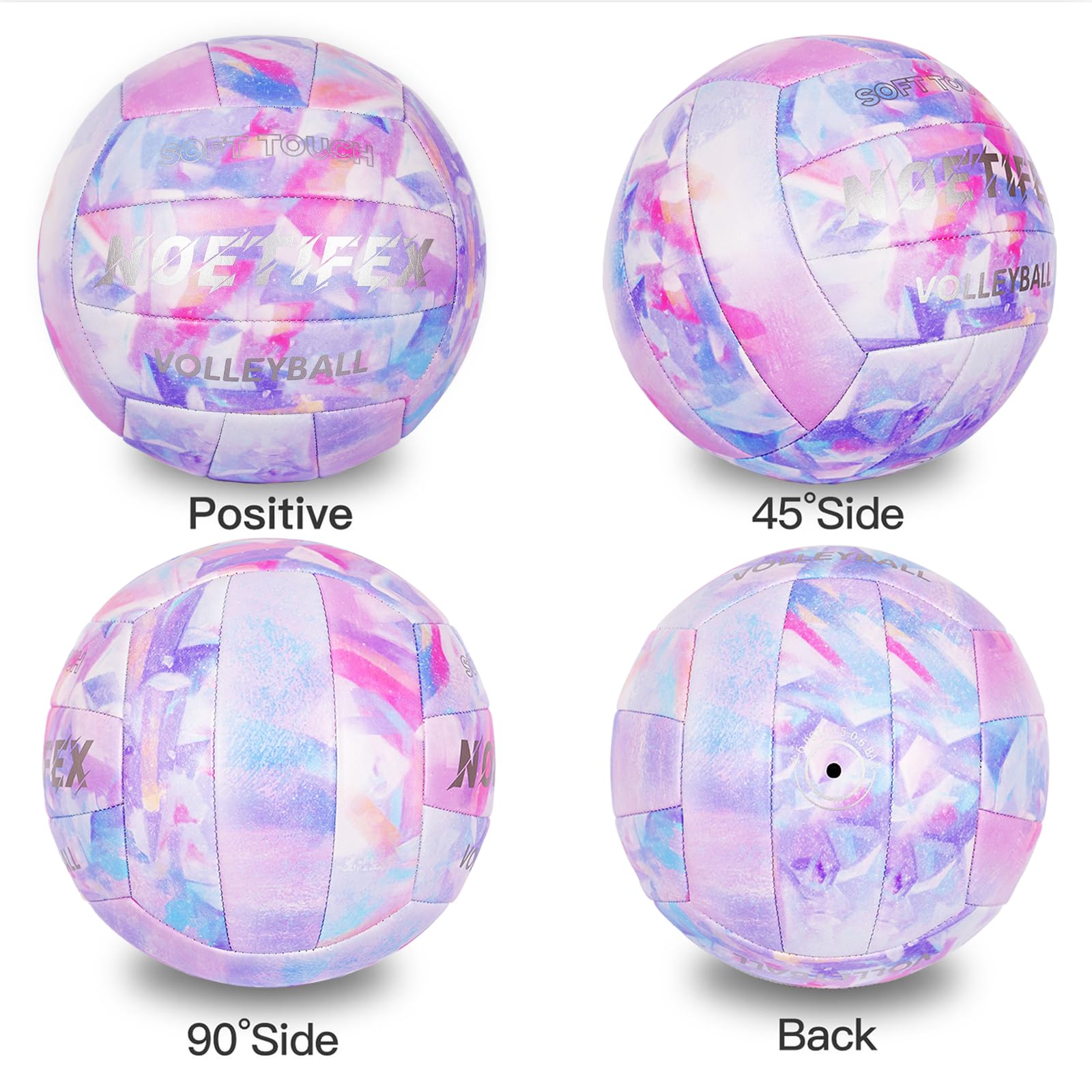 Balón de voleibol de piel sintética suave, tamaño oficial 5, grueso, duradero, para interiores y exteriores, impermeable, para playa, piscina, entrenamiento de gimnasio y juegos, diseño