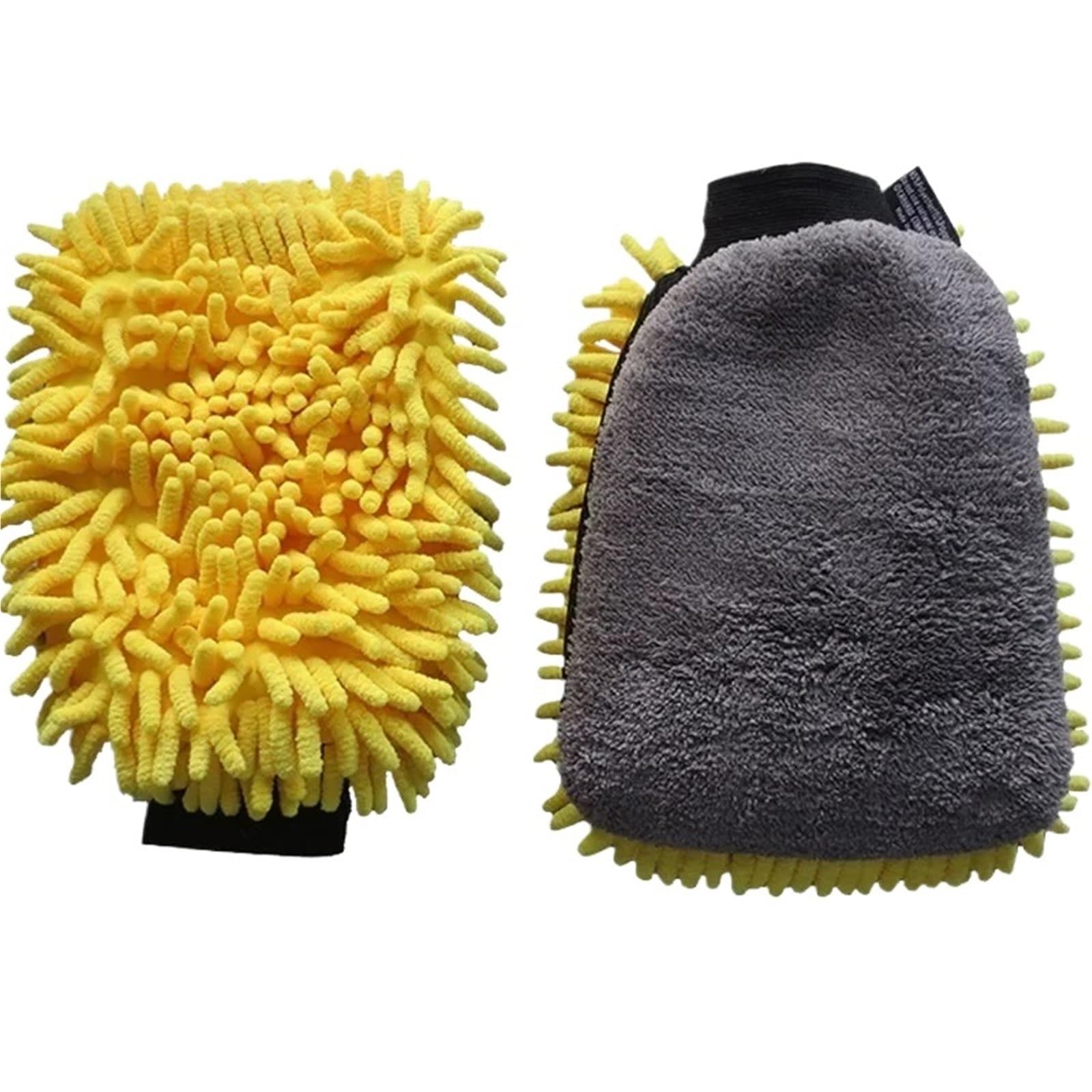 HEUchuan Fleece Car Wash Gloves 2Pcs Car Wash Glove Coral Mitt Soft Anti-scratch For Multifunction Thick Cleaning Wax Detailing Brush