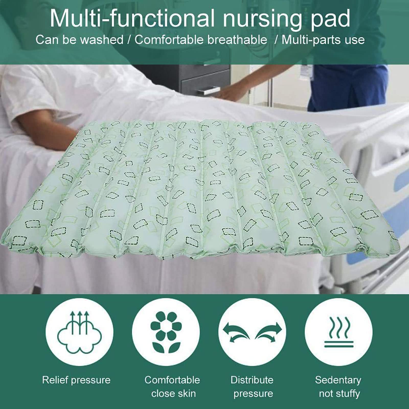 Cojín antiescaras, Cojín antiescaras Lavable a máquina Prevención Antiescaras Transpirable Ancianos para Almohadas Decorativas Paciente acostado en la Cama (Tamaño: 52 * 47 cm) (52 * 47 cm)