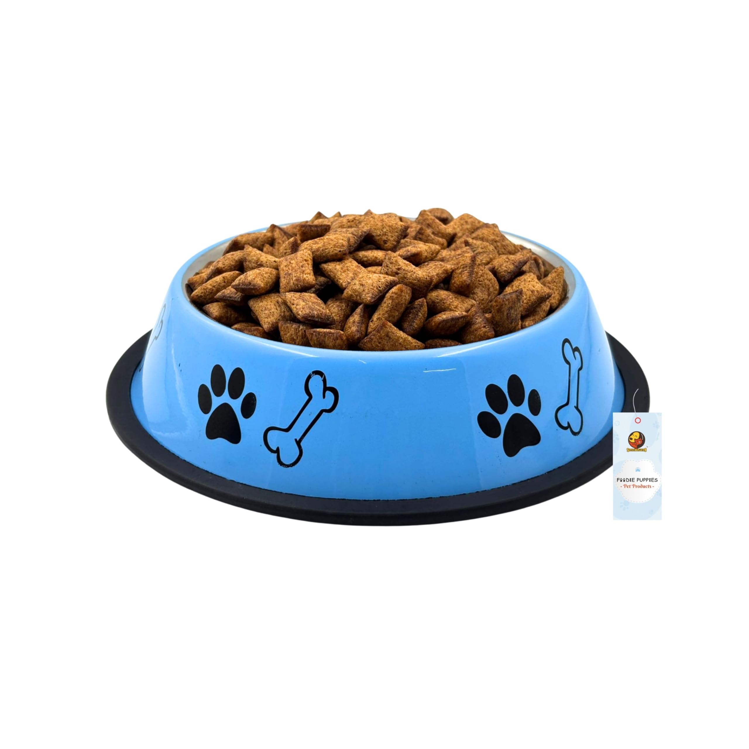 Foodie Puppies Stainless Steel Paw Bone Printed Bowl for Dogs, Cats & Any Pets - 700ml, Medium (Sky Blue) I Non-Skid Rubber Bottom Food/Water Bowl I Non-Toxic & 100% Safe for Pets-image-32