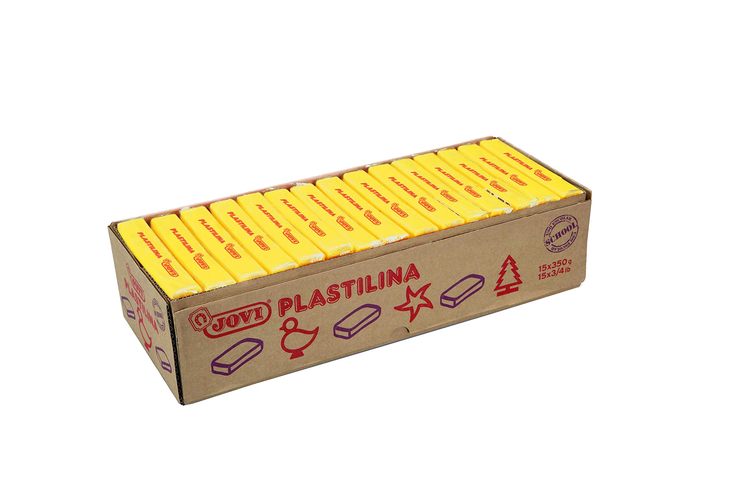 Jovi - Plastilina 100% base vegetal, 350 gramos, color amarillo oscuro, sin gluten (7203), 1 unidad
