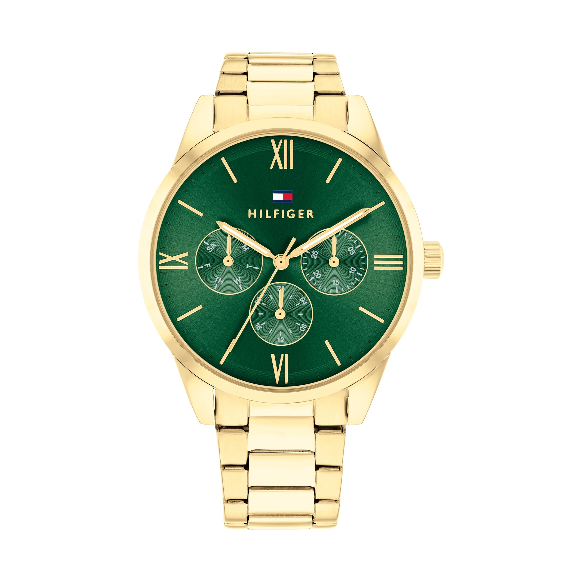 Tommy Hilfiger Multi Zifferblatt Quarz Uhr für Damen mit Edelstahlarmband