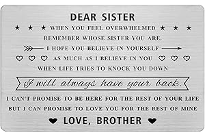 Personalized to My Sister Gifts, Heartfelt Birthday Wallet Card from Brother