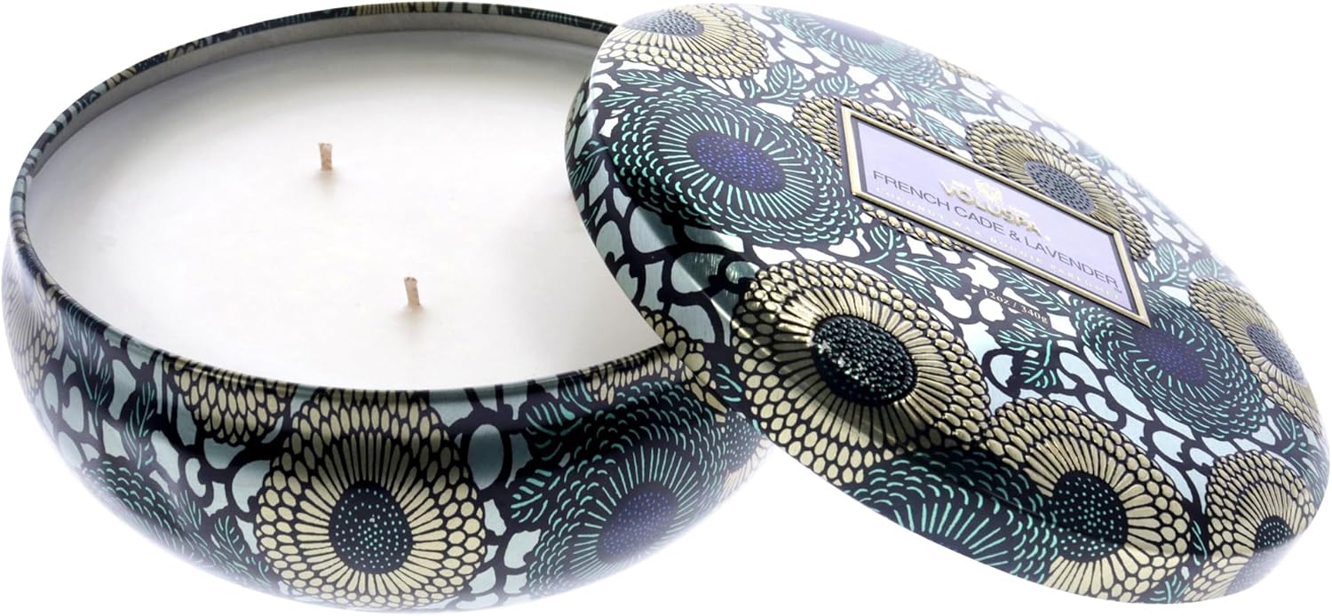 Voluspa French Cade Lavender, 3 Wick Tin Candle, 12 oz, 40 Hour Burn Time, Coconut Wax for Clean Burning, Handcrafted in the USA - Image 4