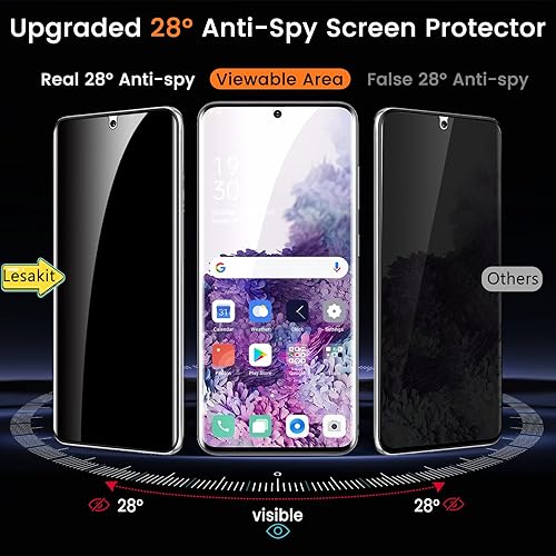 Miniatura 11 de Paquete de 2+2 protectores de pantalla de privacidad para Samsung Galaxy S10 de 6.1 pulgadas, protector de pantalla flexible de TPU antiespía