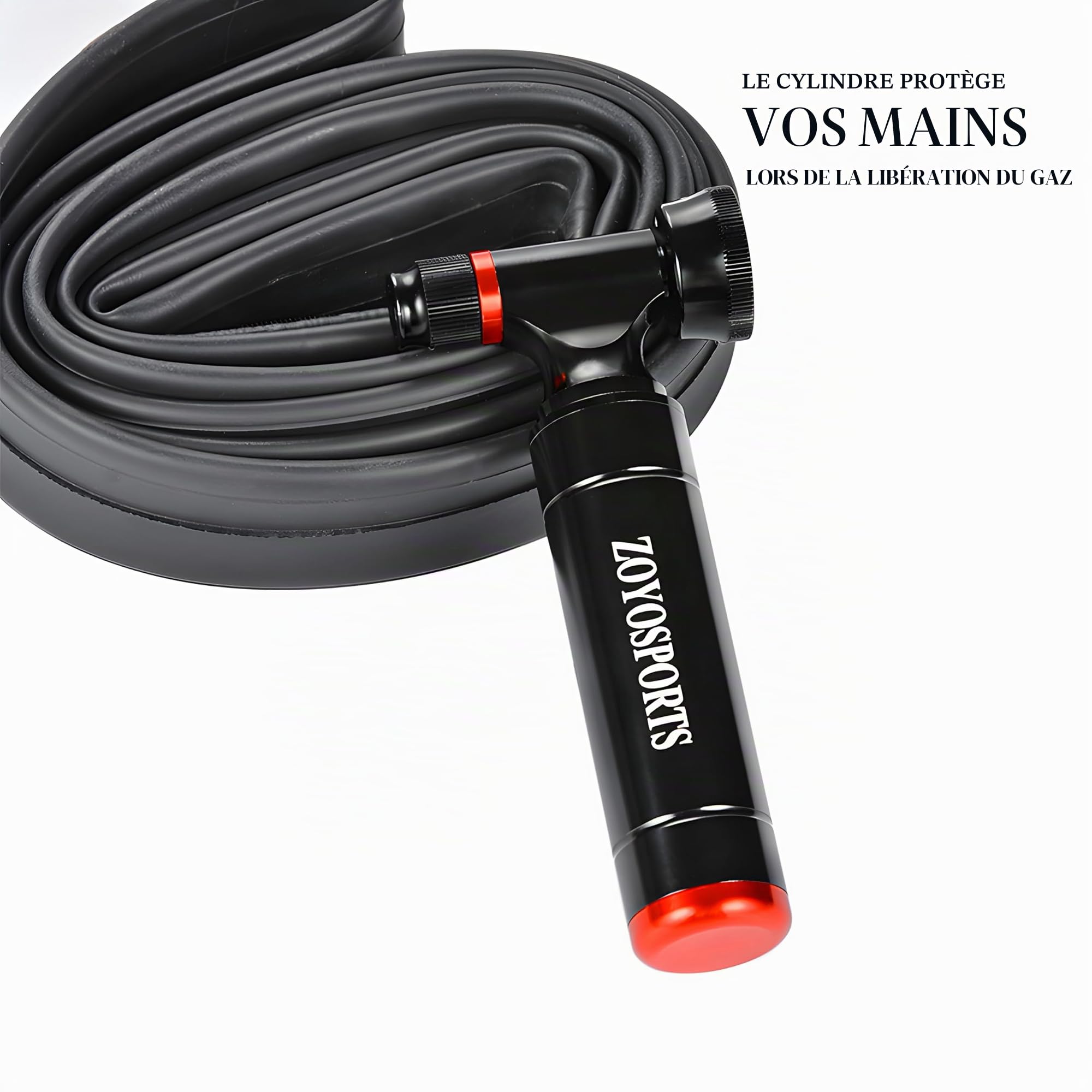 ZOYOSPORTS Pompe à CO2 à avec manomètre transparent en alliage d'aluminium pour vélo Mini Cyclisme Gonfleur de CO2