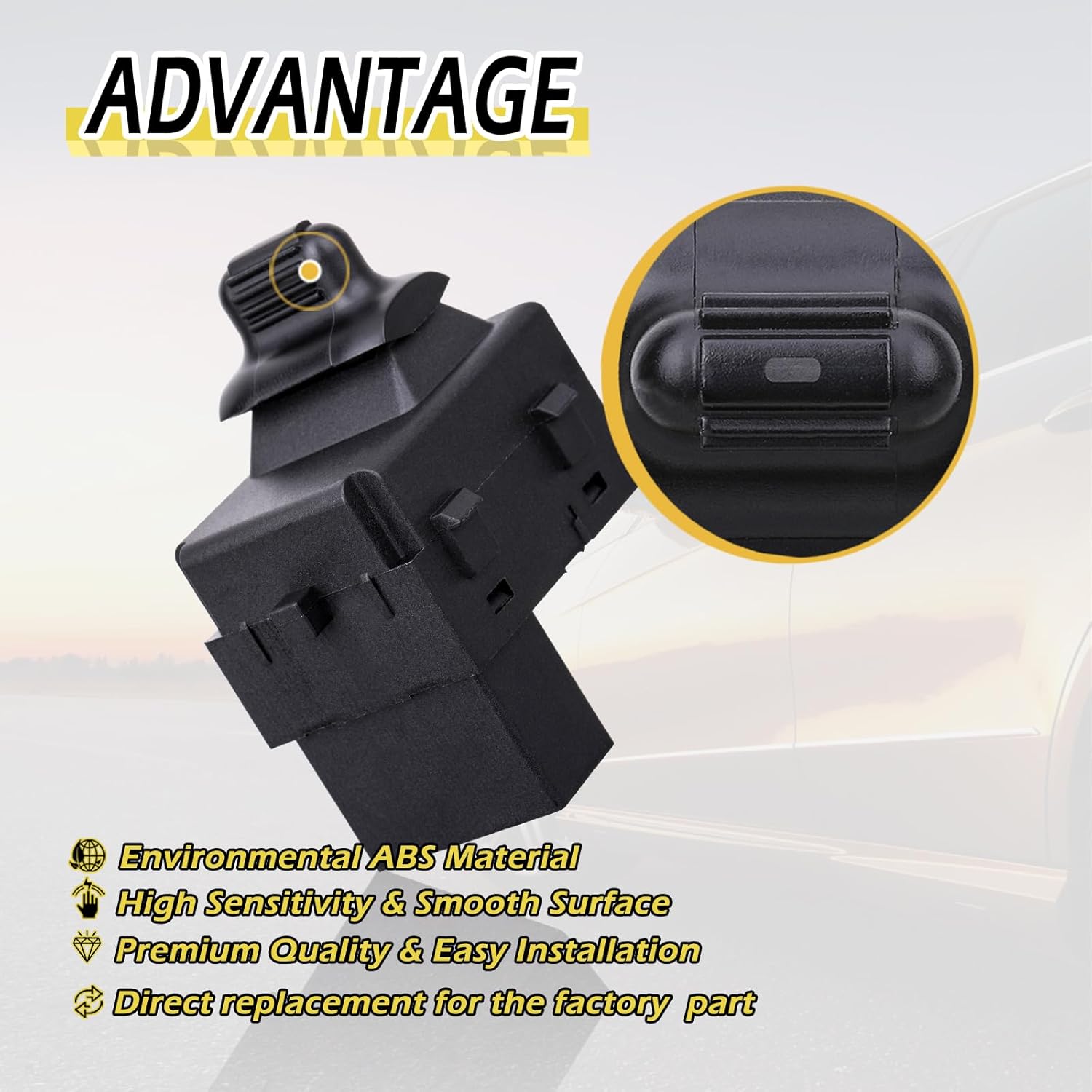 Vurkcy Passenger Side Window Switch Control Button 56007695AC Compatible with 2002-2009 Dodge Ram/Durango/Dakota/Intrepid/Stratus, Jeep Cherokee, Chrysler 300M, Replace OEM 56007695AB