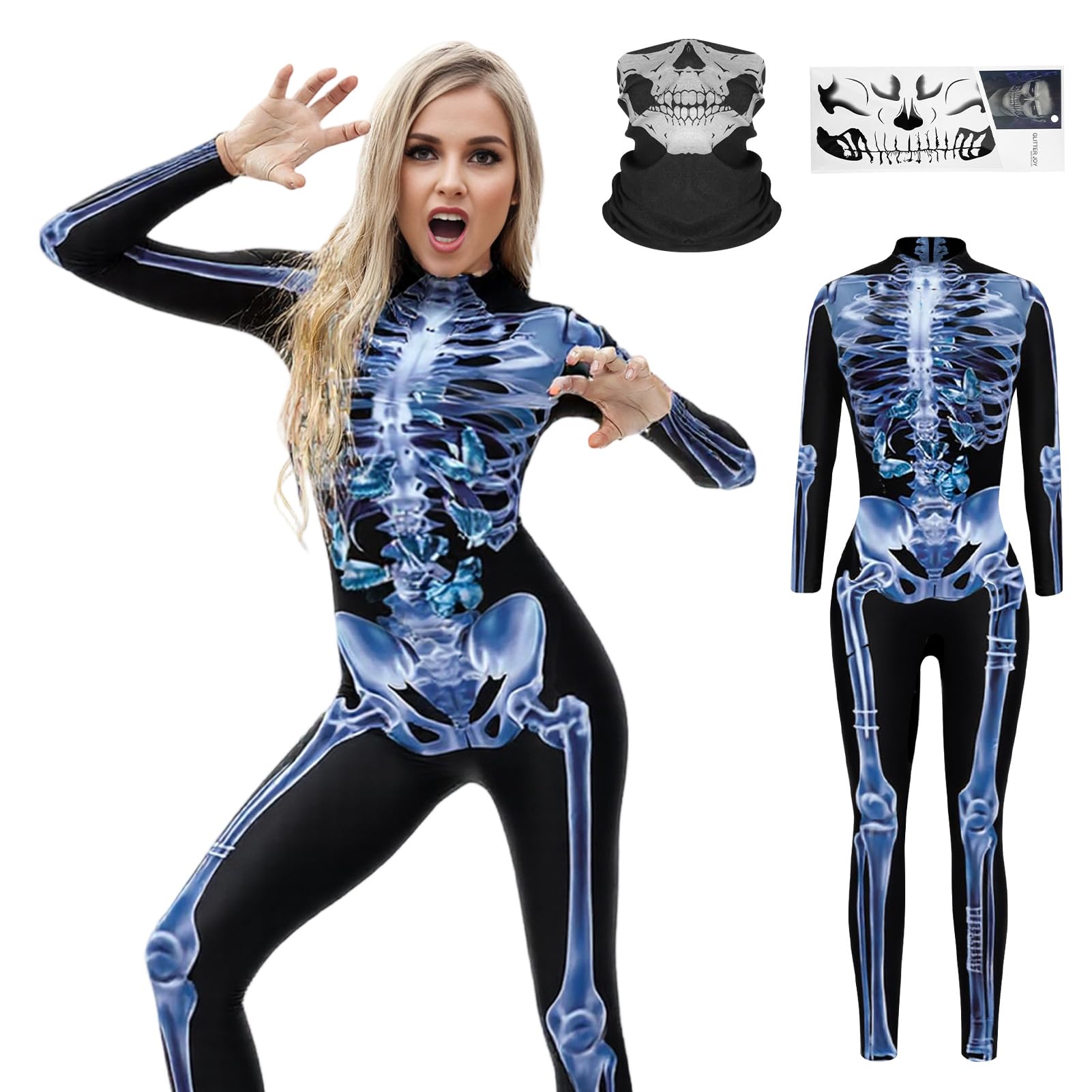 Alaiyaky Halloween Adult Horror Jumpsuit (Style C, XXL)