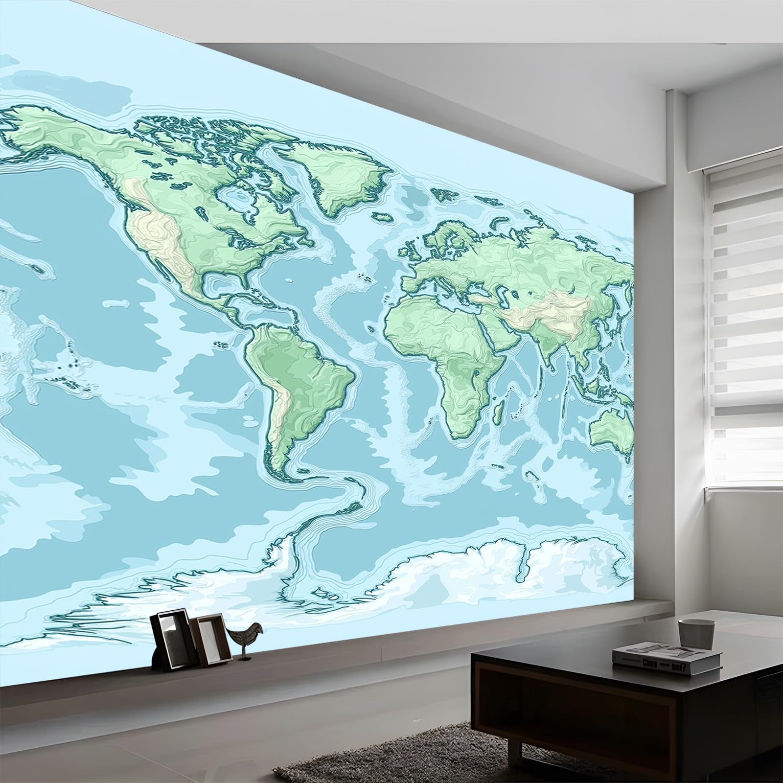 Tapeta granice narodowe, mapa świata, zdjęcie, 350 x 256 cm, włóknina, wysokiej jakości, artystyczny nadruk, fototapeta, dekoracja, plakat, obraz, nadaje się do sypialni, pokoju dziecięcego, TV tło