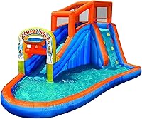 Vista 10 de BANZAI Parque acuático inflable con tobogán y piscina