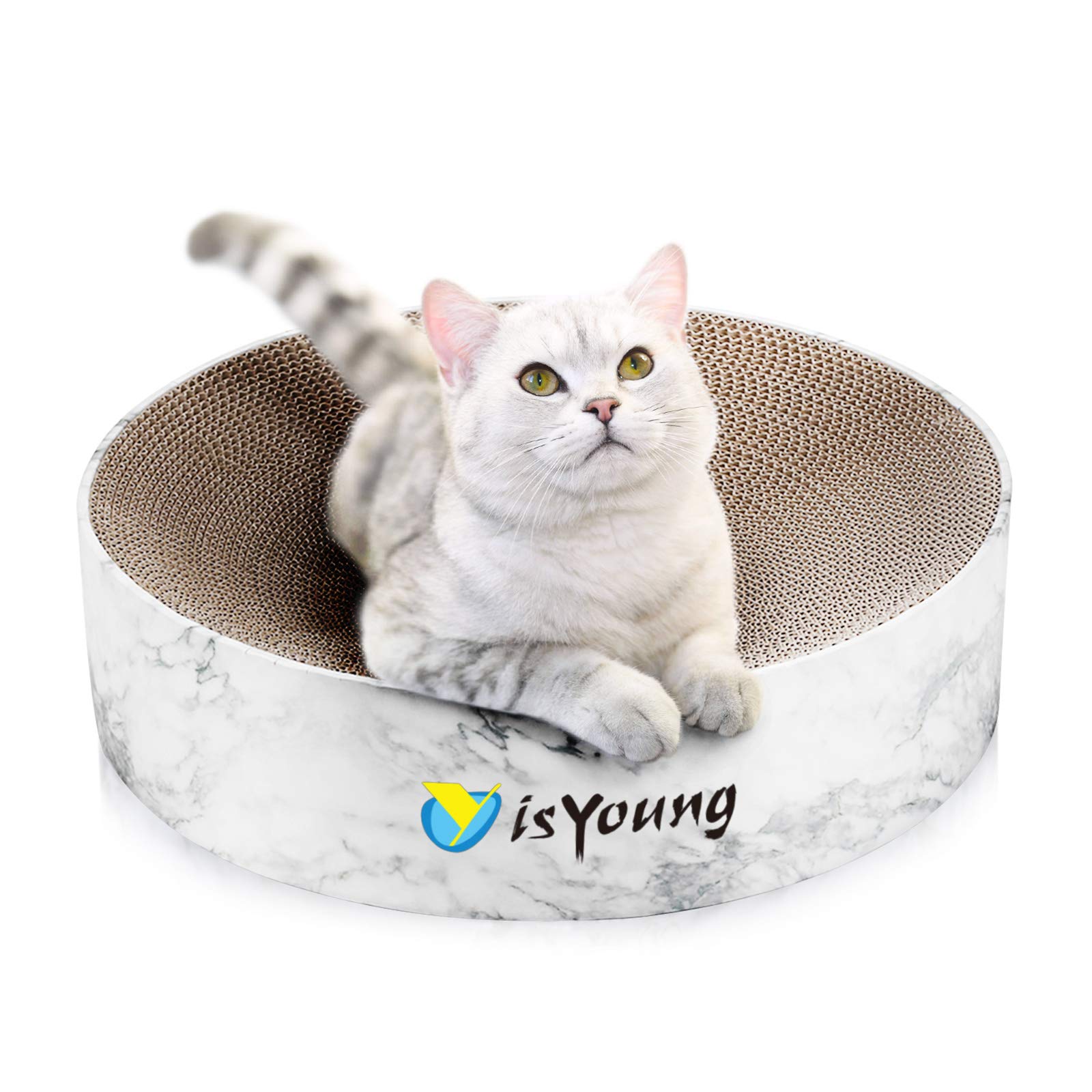 Katzenkratzer, Katzenkratzer aus Karton für Indoor Katzen Runde Kratzmatte für kleine und mittelgroße Katzen