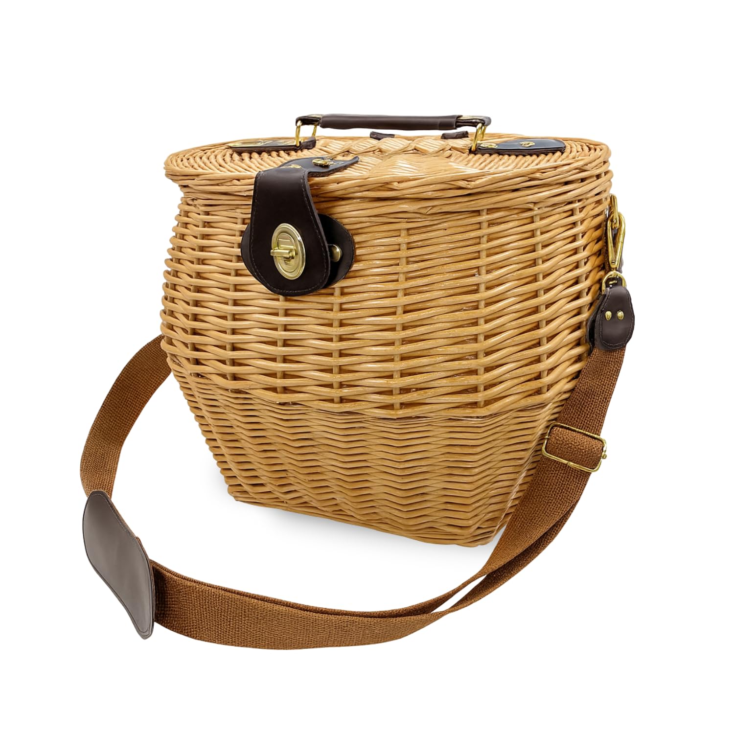 Cesto In Vimini Naturale Per La Spesa, Picnic E Raccolta Funghi - 40x27x23 Cm