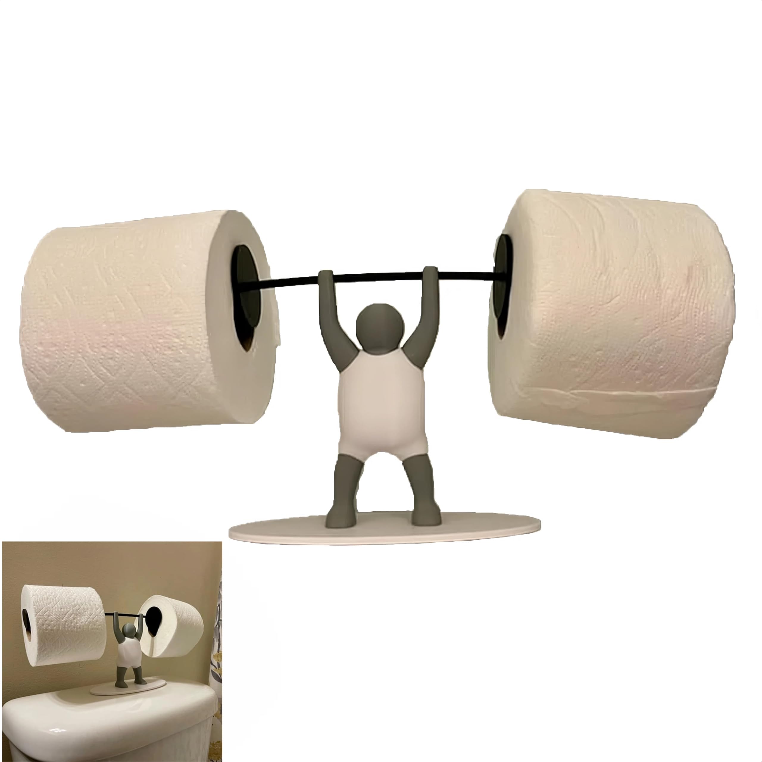 Faeymth Weightlifter Toilet Paper Holder 3D Printed Toilet Paper Holder Athlete Gift Bathroom Decor
