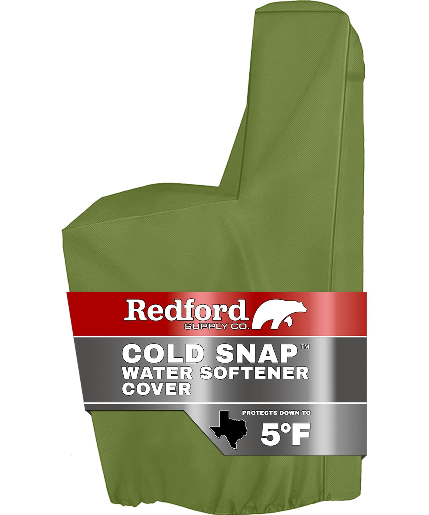 Redford Supply Co. Cold Snap (5°F) Water Softener Cover Outdoor, 55"H x 30"W x 16"D, Water Softener Covers for Outside Units, Insulated Brine Tank and Resin Tank Cover for Winter Insulation (Green)