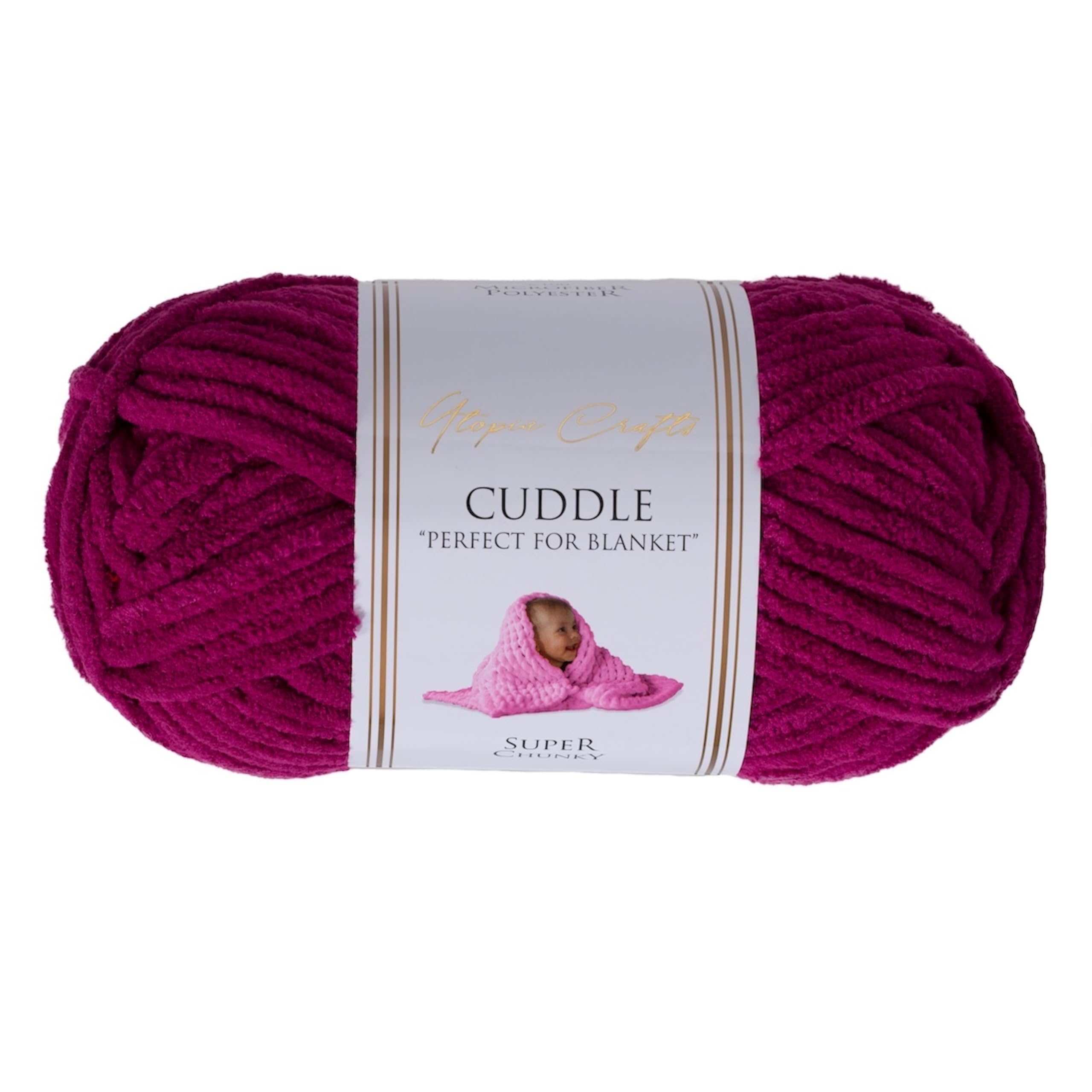 Utopia Crafts Cuddle Super Chunky Chenille Yarn Purple, 100g 60m Ball, Fluffy, Soft & Easy to Use - Image 2