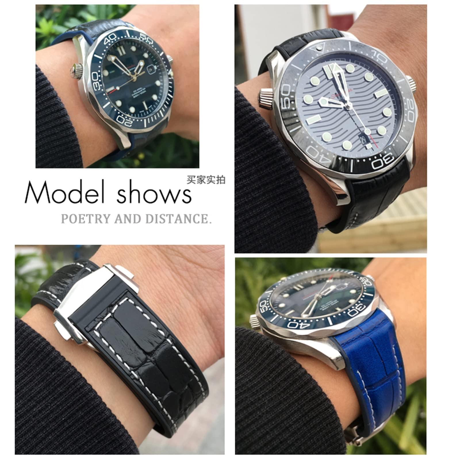 19 mm 20 mm paski do zegarków ze skóry bydlęcej do zegarka Omega Seamaster 300 Speedmaster DE VILLE pasek do zegarka dla mężczyzn bransoletka, 19mm, Agat