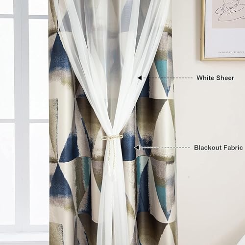 Miniatura 10 de Leeva Cortina de 50% oscurecimiento de habitación, cortina naranja extra ancha para sala de estar, 84 pulgadas de ancho, 1 pieza, cortina de ventana