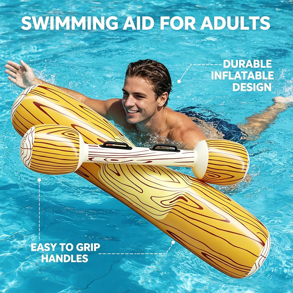 4 Pz Set Giocattoli Gonfiabili Galleggianti a Remi, Da Mare, Battle Log Pool Zattere Festa, Festa in Piscina Giochi Sportivi Acquatici Zattere Originali Giocattoli Galleggianti per Adulti