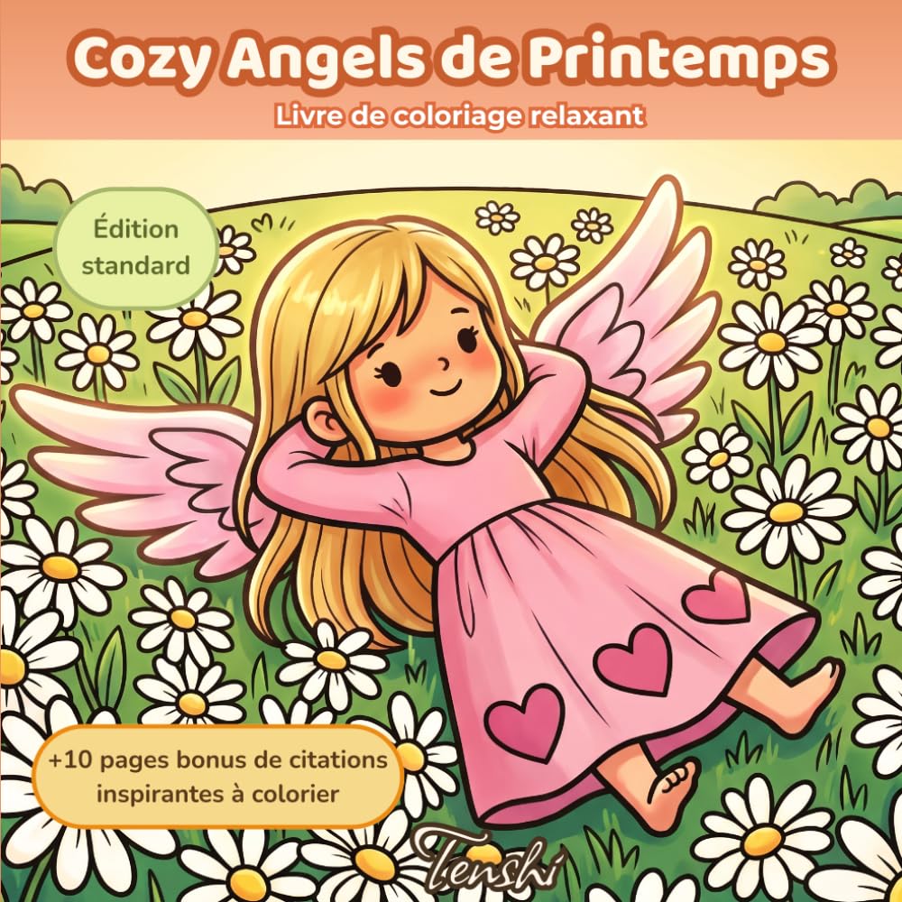 Cozy Angels de Printemps: Livre de coloriage relaxant avec 50 adorables anges pour la détente, la pleine conscience et la créativité (Cozy Angels Livres de Coloriage)