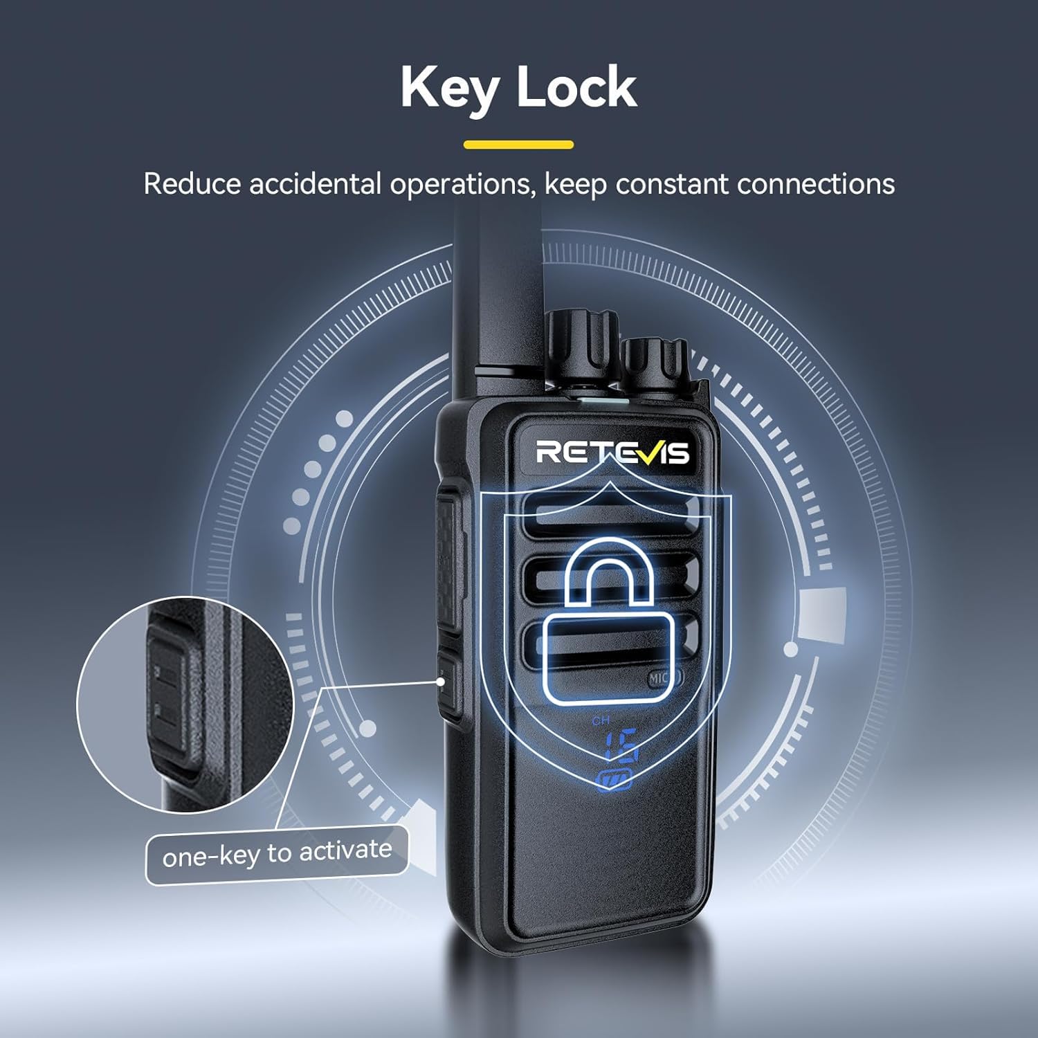 Retevis RT668H Walkie Talkies, 2 Way Radio with Screen, Long Range Walkie Talkies with 6 Way Charger, Rechargeable Radio Communication, PMR446 License Free for School, Security(6 Pack, Black) — view 7