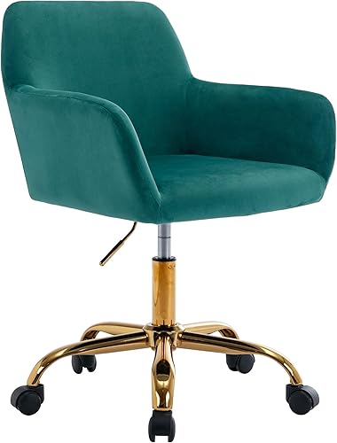 Miniatura 15 de KCC Silla de Tocador de Maquillaje de Piel Sintética, Cómoda Silla Giratoria Moderna Mullida de Descanso con Ruedas, Tapizada Difusa Altura Blanco +