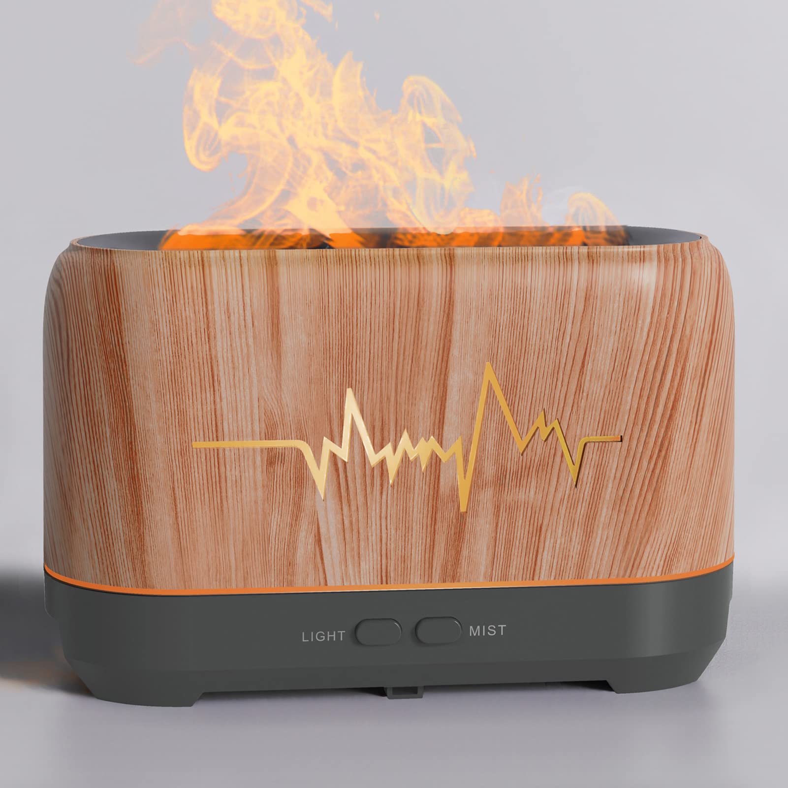 Diffusore di Oli Essenziali, Umidificatore D'aria a Nebbia di Fiamma 3D di Simulazione, Diffusore di Aromi da Tavolo Silenzioso Portatile con Spegnimento Automatico della Luce Notturna per lo Yoga del