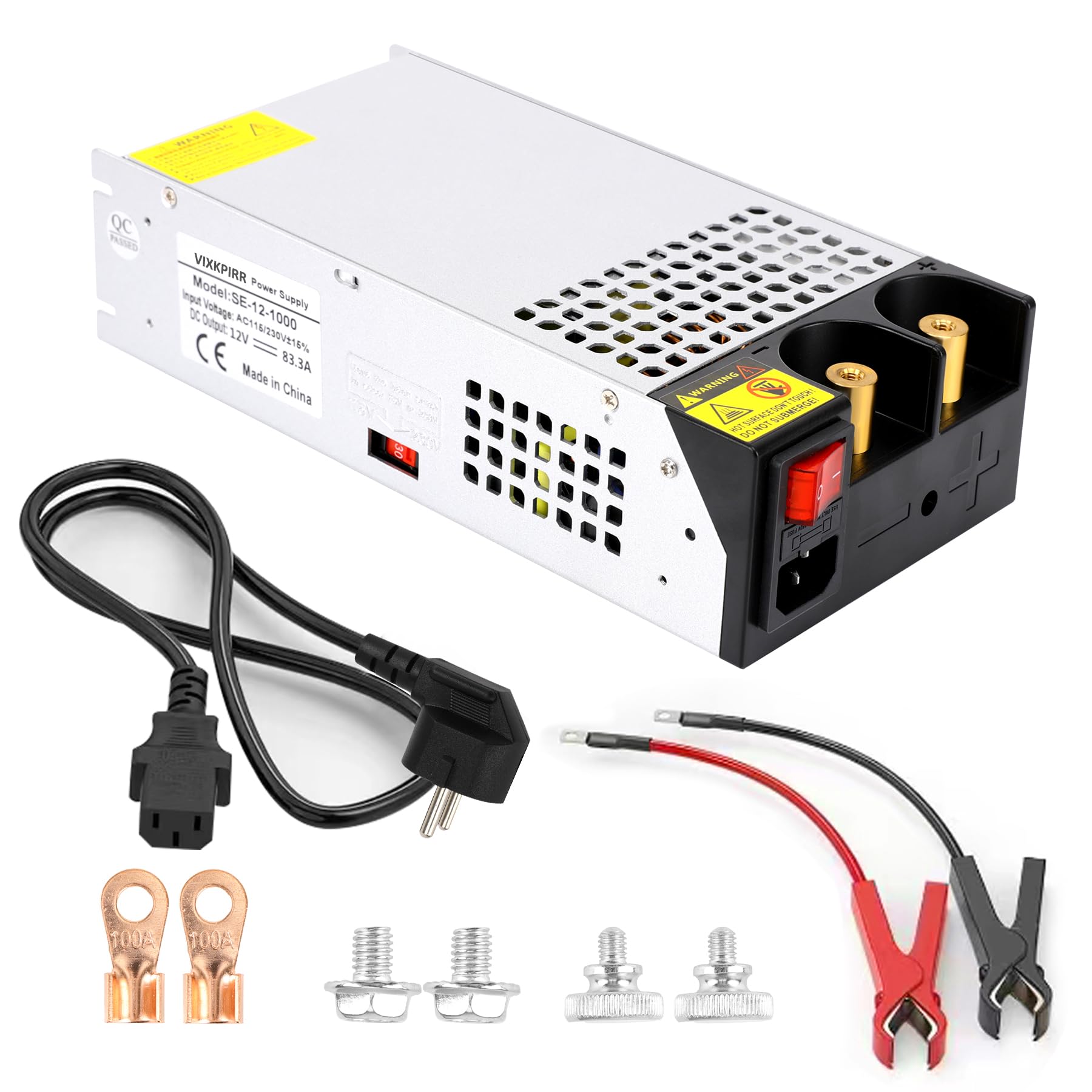 Zasilacz DC 12 V 83 A 1000 W, transformator 230 V AC na DC 12 V, zasilacz 83 A, 1000 W, zasilacz SMPS 12 V do listwy świetlnej LED, kamery, radia, zasilacz laboratoryjny