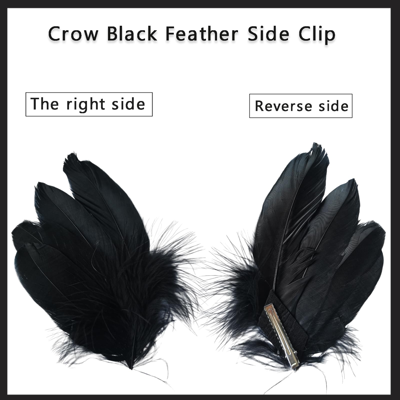 2 Pack Black Feather Hair Clip Black Feather Hair Clip - Etsy main image 4