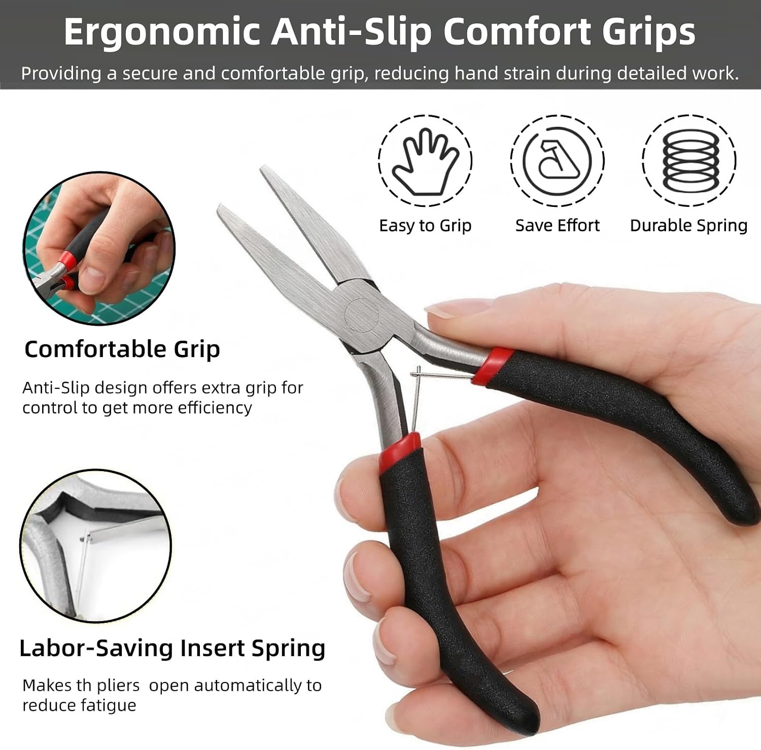 ZAVOOS 8 Pack Mini Pliers Set, Jewelry Making Tools Kit with Pouch | Precision Tools Set Includes Needle, Long, Flat, Round, Bent Nose, Diagonal, End Cutting, Linesman for Crafting, Electronics