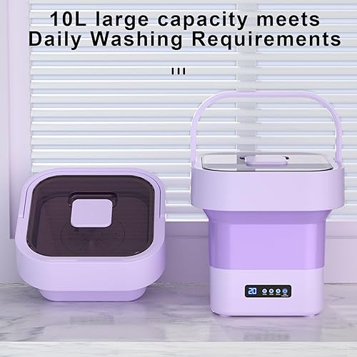 Miniatura 6 de WHYATT Plegable Lavadora 10L Dormitorio Ropa Interior Calcetines Mini Hogar Pequeña Lavadora es Ligero y Fácil de Llevar