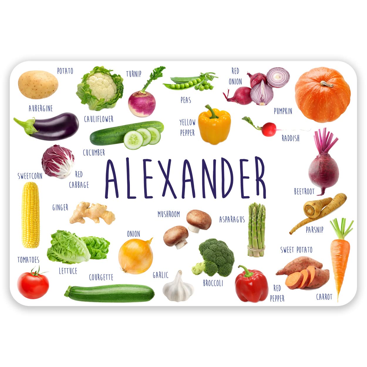 Paper Themes Personalised Placemat for Kids (Vegetables)