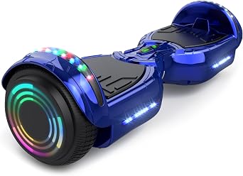 Hoverstar Bluetooth Hoverboard, LED Wheels Chrome Color Self Balance Scooter for Kids, Teenager Chrome Black