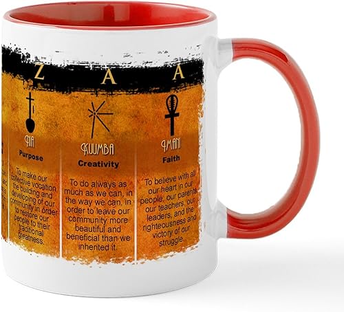 Vista 99 de CafePress Kwanzaa Principles - Taza de café de cerámica, taza de té, 11 onzas