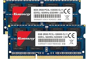 KUESUNY DDR3L PC3L-12800 1600MHz SODIMM RAM Memory