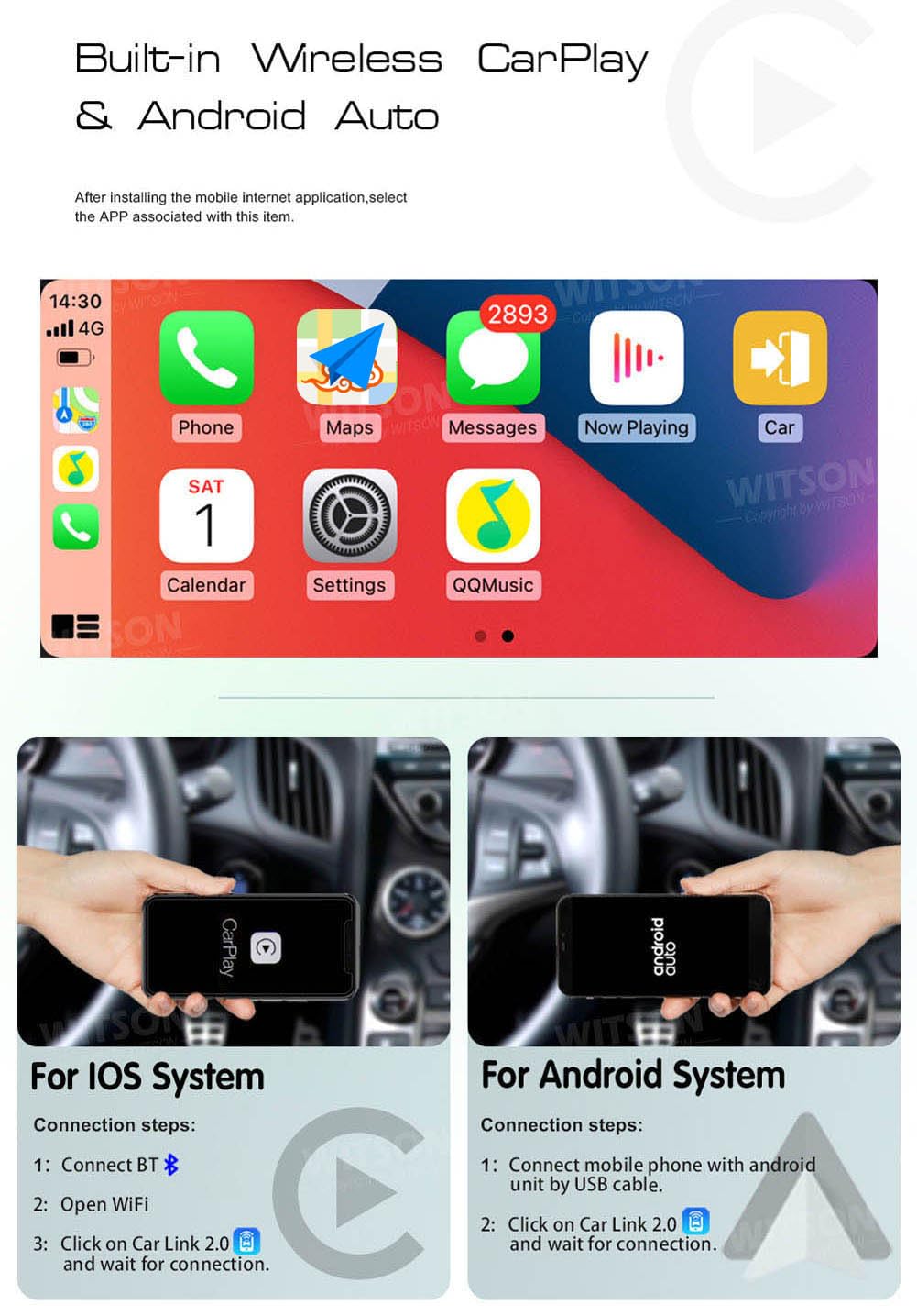 10,9 Zoll QLED Android Auto Multimedia Stereo für Toyota RAV4 2013-2018 Head Unit Radio GPS Navi WIFI BT Carplay SWC Telefonhalter Typ C Aufladen