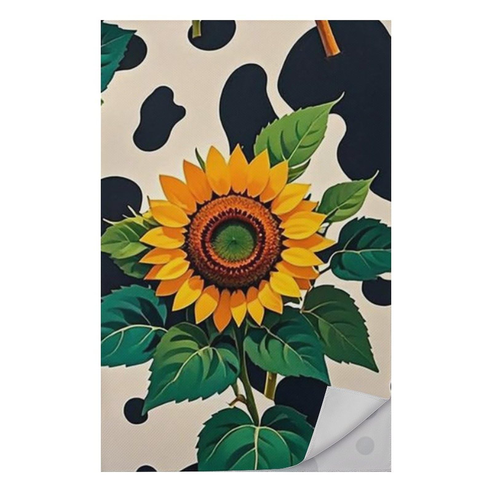FHESDCW Cow Patterned Sunflower Towel Quick Dry Ice Towels for Hot Weather Breathable Camping Towels Sweat Super Absorbent Bathroom Towel for Gym Yoga Pilates Exercise