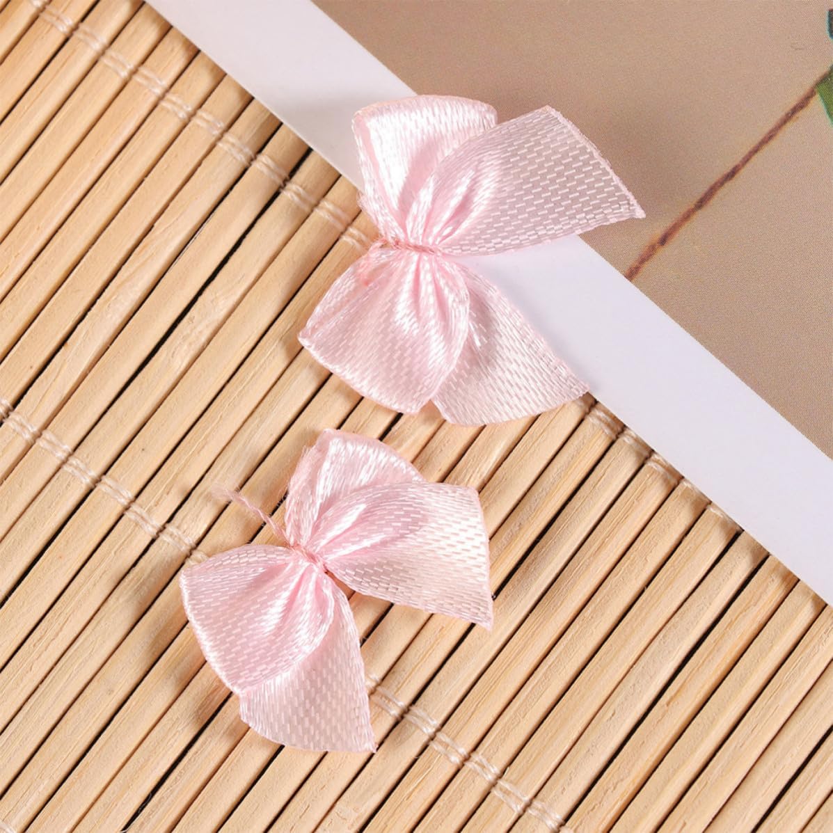 200pcs Pink Ribbon Bowknot for DIY Headdress Craft 2.2x2cm