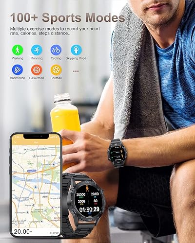 Miniatura 3 de LIGE Relojes inteligentes para hombre con llamada Bluetooth reloj inteligente para teléfonos AndroidiOS de 132 pulgadas pantalla táctil completa