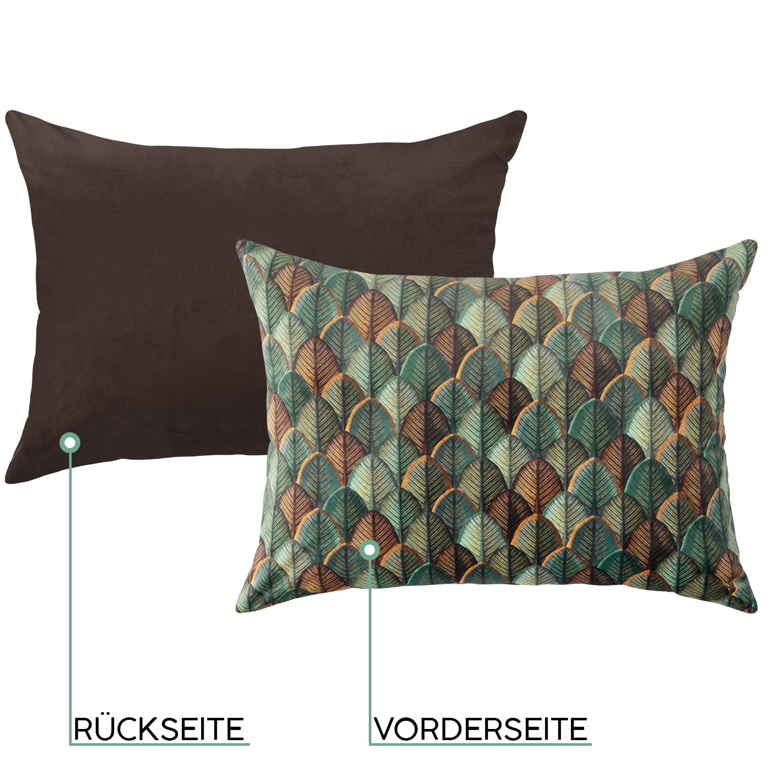 Selfitex XXL Dekokissen inkl. Füllkissen, 60x80, mit Blattmuster