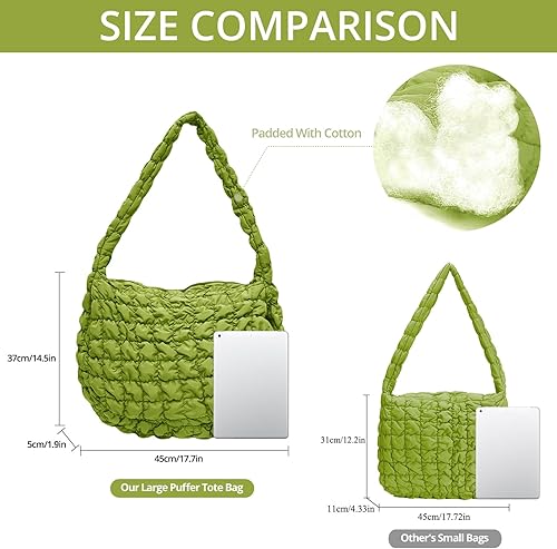 Miniatura 6 de M_Eshop Bolsa de mano acolchada para mujer, bolsa grande acolchada, bolsa de hombro acolchada, bolso Hobo, bolso de nailon ligero