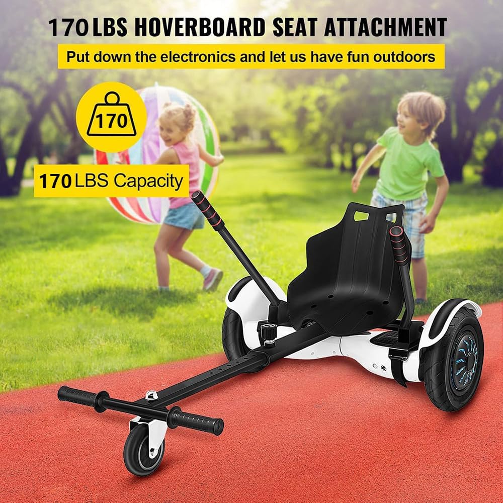 Hoverboard Chair Accessory for Hoverboard Chair Compatible with 7 8 10 Inch Balance Scooters Adjustable Frame Length and Steering Wheel Control Load Capacity 70kg for Children and Adults