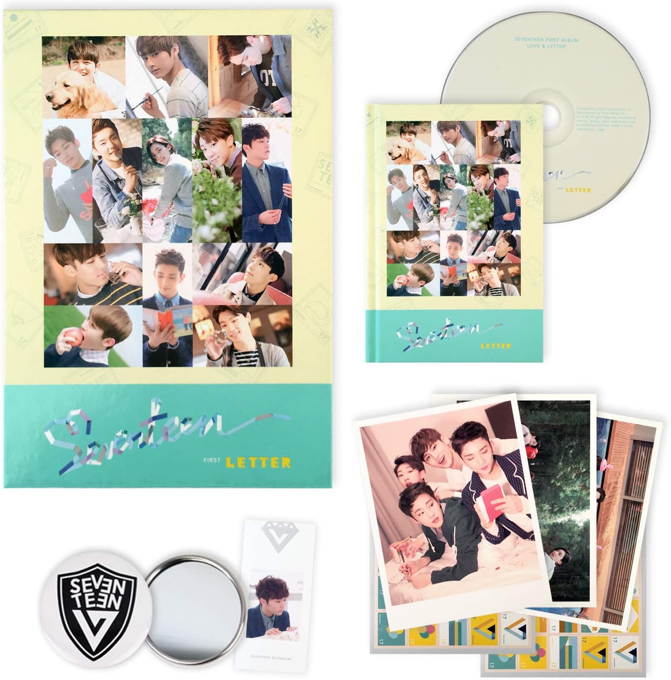SEVENTEEN 1st Album - LOVE & LETTER [ Letter ver. ] CD + Photobook + Sticker + Photocard + Postcard + FREE GIFT / K-POP Sealed