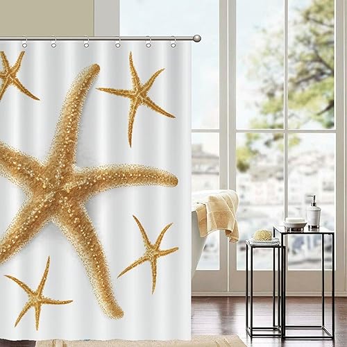 Miniatura 74 de Cortinas de ducha de baño con ganchos, 72 x 92 pulgadas, cortina de ducha de tela impermeable con diseño de flores y pájaros, cortina de ducha